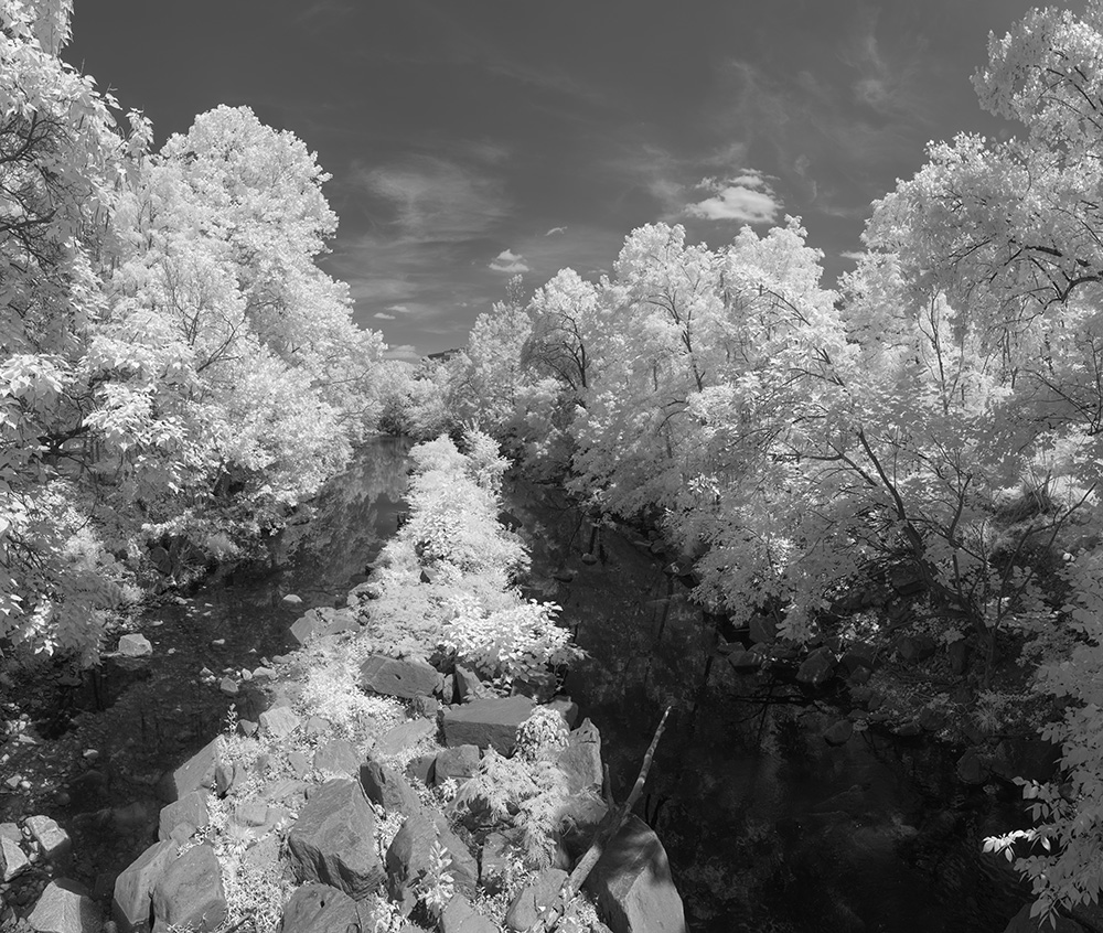 Infrared Photo of an Idylic Little Stream.